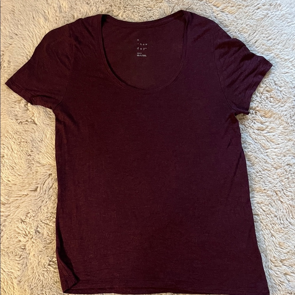 A New Day Dark Maroon Short Sleeve Tee